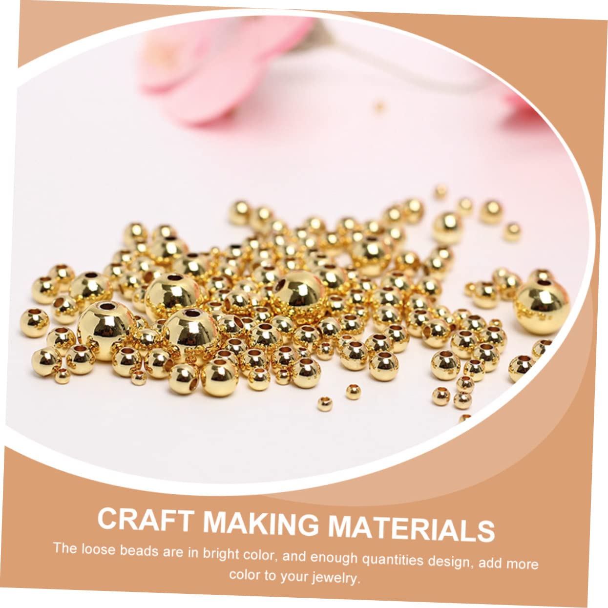 Cuentas Sueltas Multiusos de Cobre Dorado 300 Piezas para Joyería
