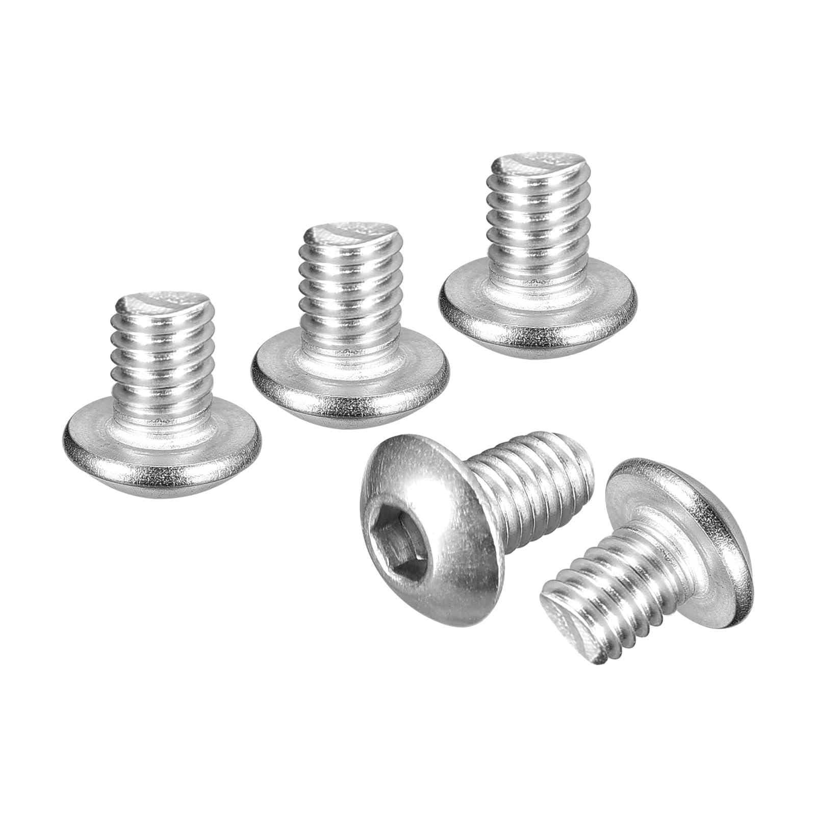 DTGN M4-0.7x4mm Button Head Socket Cap Screws - 50Pack - Good for Road Bicycle, Mountain Bike, Auto, Motorcycle - 304 Stainless Steel Whitewashed - Hex Socket Drive Fasteners โ image 1