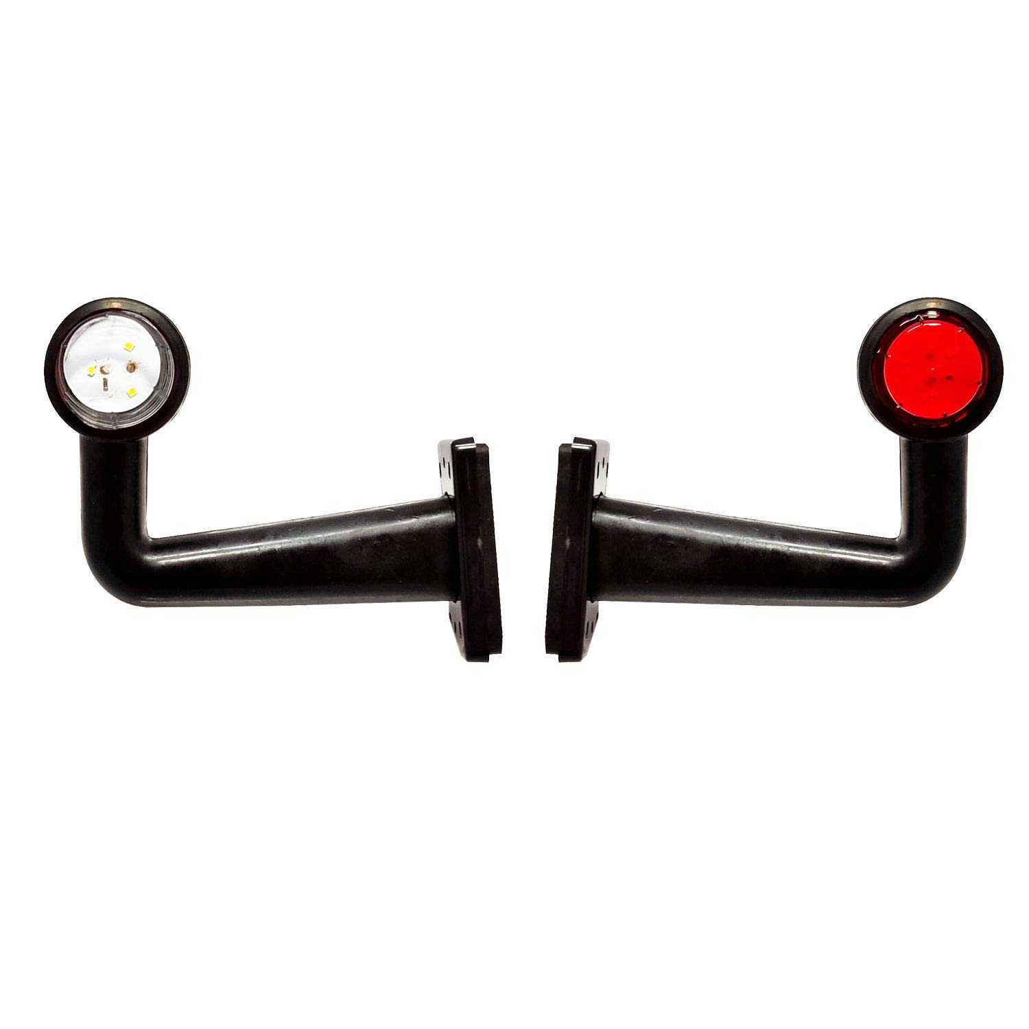 LED End Outline Marker Lamp Light Set 12v with 6 Super Bright SMD for Truck Trailer Buses and Universal Applications - Red/Clear