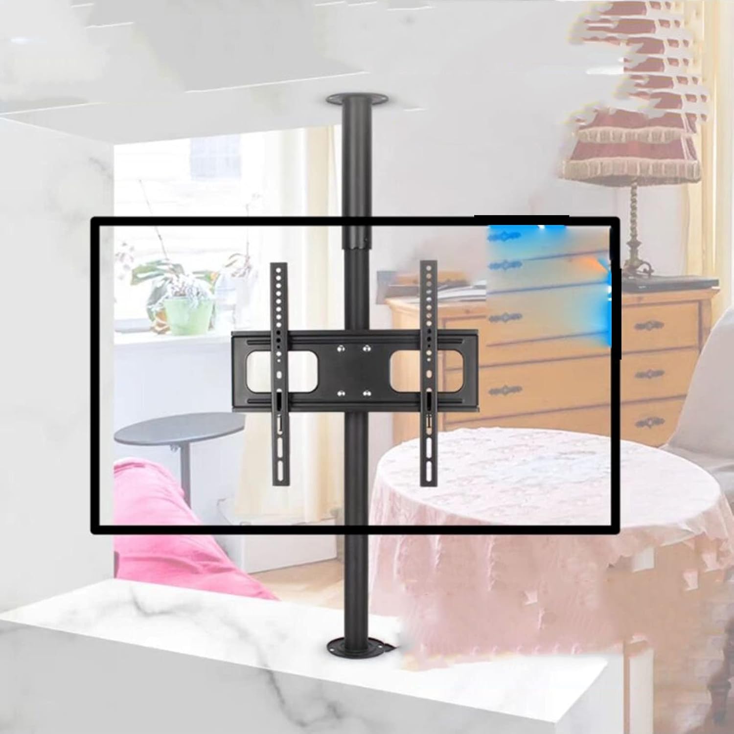 Ceiling TV Mount,360 Degree Rotating LCD TV Floor Stand, Partition Wall Rotating Rack Rotating TV Cabinet Rotating Base, Fits 32-55inch LED Screen Display (Size : 86-114cm)