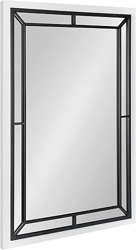 Kate and Laurel Audubon - Espejo de pared rectangular moderno, 24 x 36 pulgadas, color blanco, espejo costero para pared