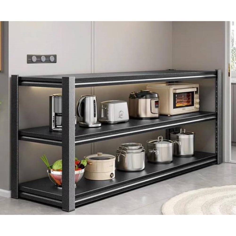 Stabilny regał na kuchenkę mikrofalową, 3 poziomy metalu, regulowany, solidny organizer kuchenny do pieczenia, sprzętu AGD i rozwiązań do przechowywania, oszczędzający miejsce