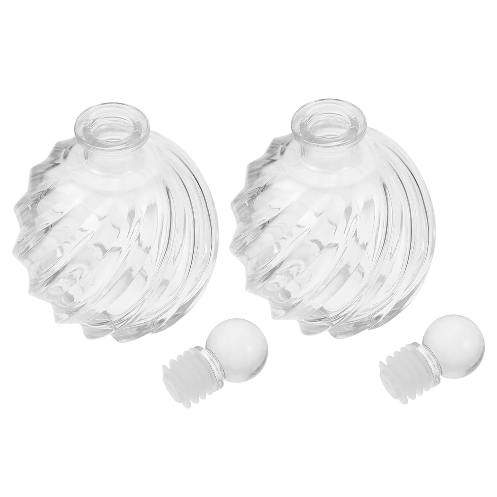 Ciieeo 2 Pezzi Bottiglie Diffusore in Vetro Ricaricabili per Aromaterapia e Decorazioni Casa Riutilizzabili con Angoli Arrotondati e Superficie Liscia per Profumare Ambienti Interni