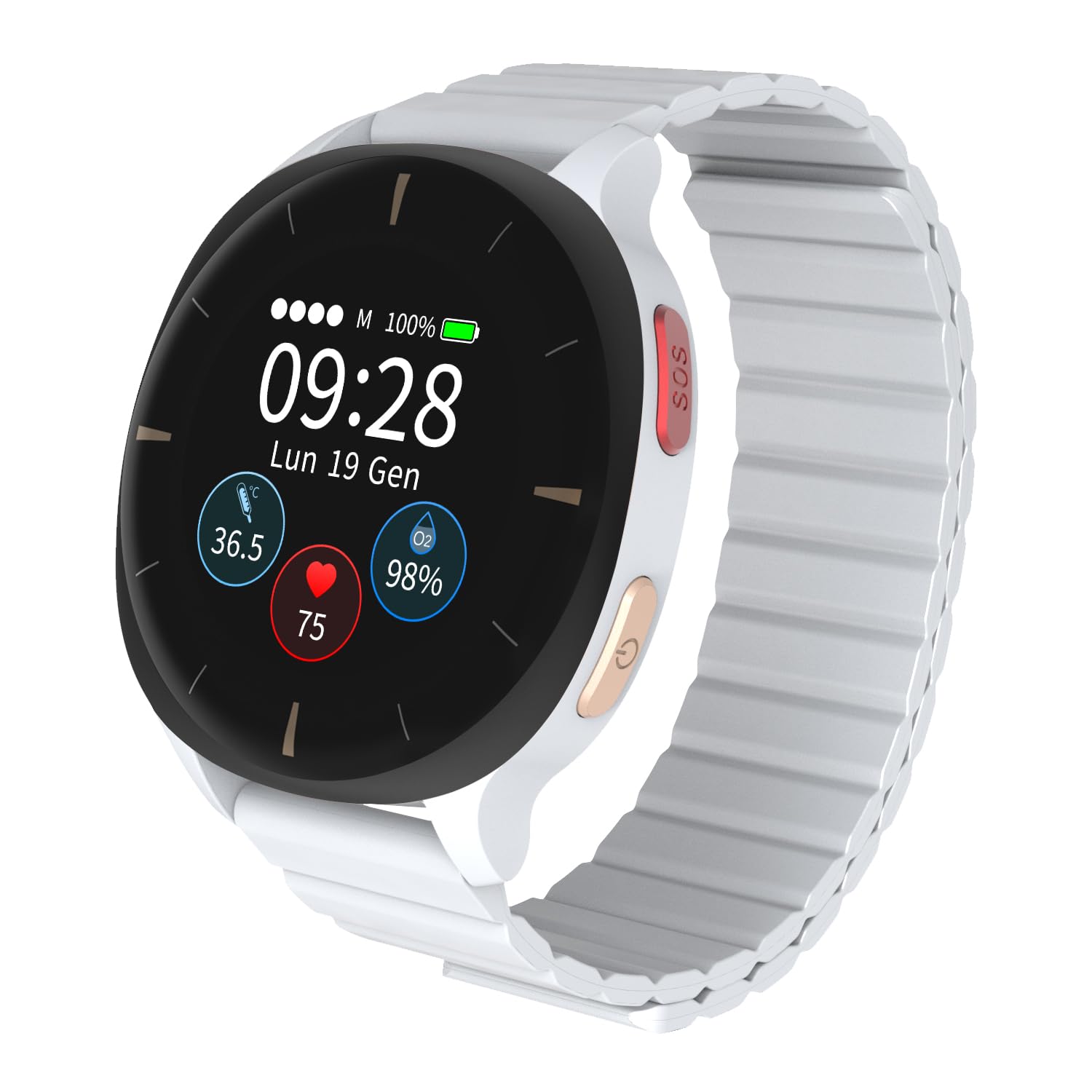 Audar E2 Smartwatch per Anziani con Monitoraggio Salute, SOS e Cadute