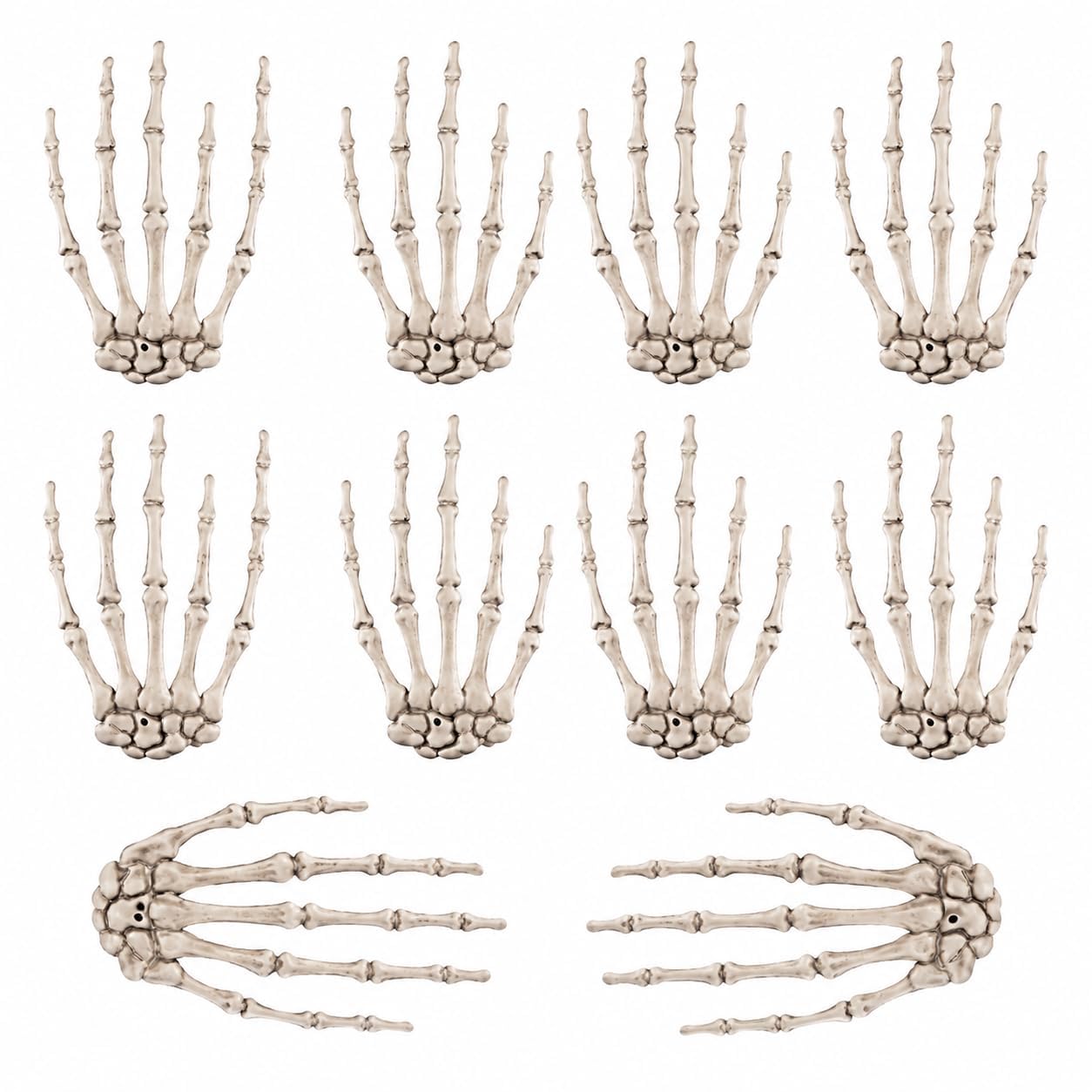 QUSTGO Halloween Skeleton Arms, 5 Pairs Realistic Plastic Life Size Skeleton Arms, Spooky Scary Creepy Halloween Props for Outdoor Indoor Haunted House Graveyard Decoration