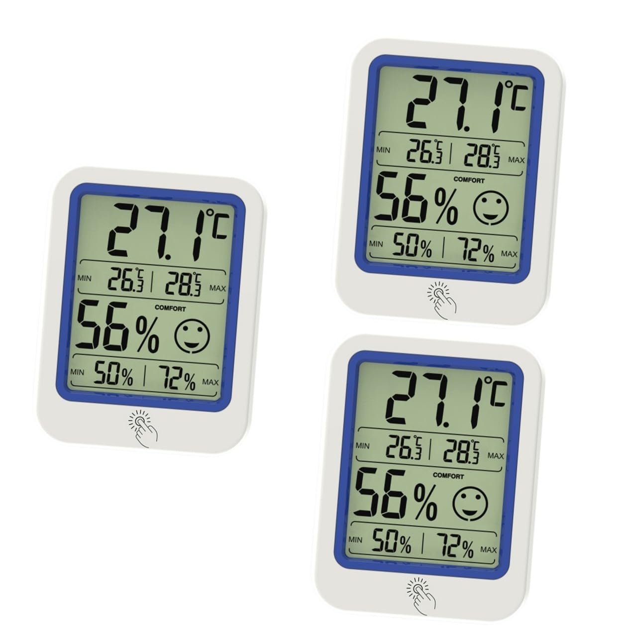 POPETPOP 3 Pièces thermomètre jauge d'humidité intérieure d'intérieur numérique termometre d intérieure thermometre intérieur hygroscope numérique d'extérieur hygrothermographe d'intérieur