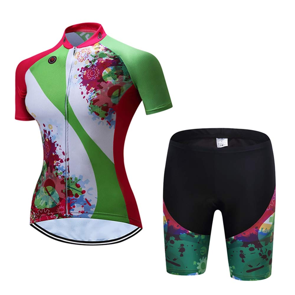 JPOJPO Women's Cycling Jersey,Bike Short Sleeve,Breathable Biking Shirt, Summer MTB Bicycle Shorts