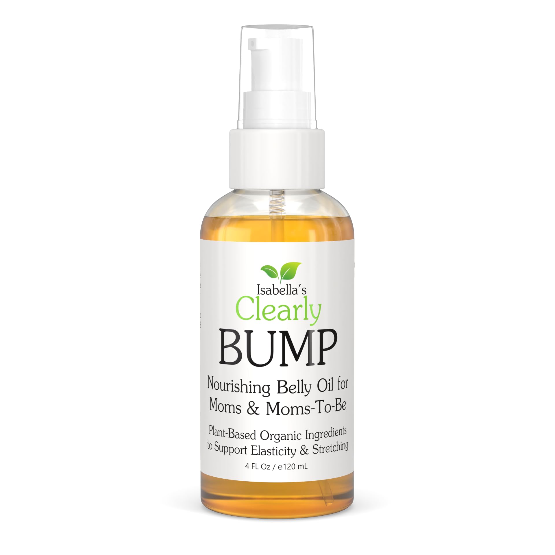 Isabella's Clearly BUMP, Organic Belly Oil for Moms and Moms to Be | Firming, Hydrating, Skin Nourishing Moisturizer for Skin Elasticity, Stretch Marks, Scars | Pregnancy, Maternity, Postpartum