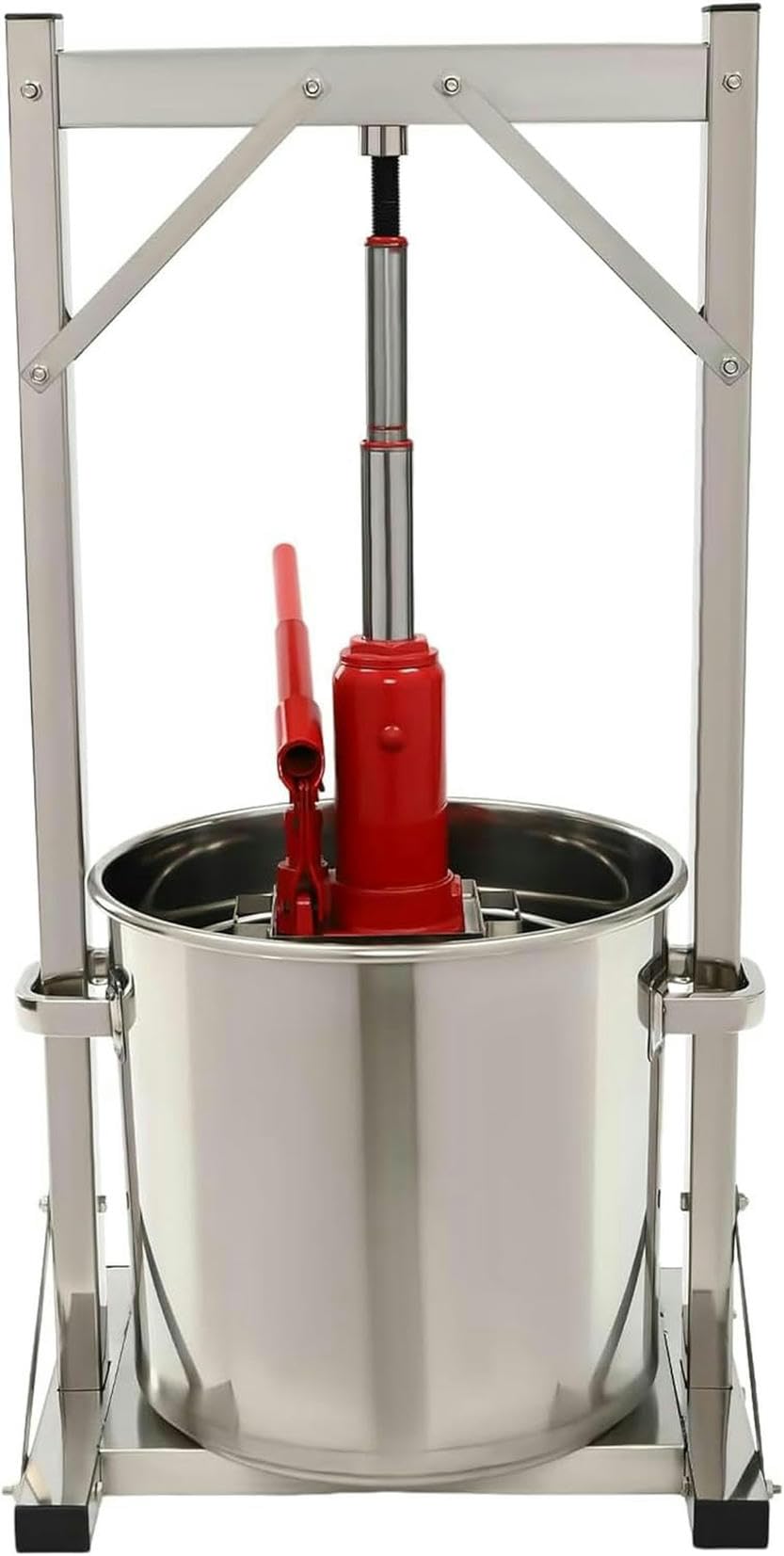 22L/5,8GAL Kapazität Master Fruit Apfel- und Weinpresse, manuelle Edelstahl-Apfel- und Weinpresse mit Hydraulik für Apfelwein, Zubehör und Ausrüstung zur Weinherstellung~/