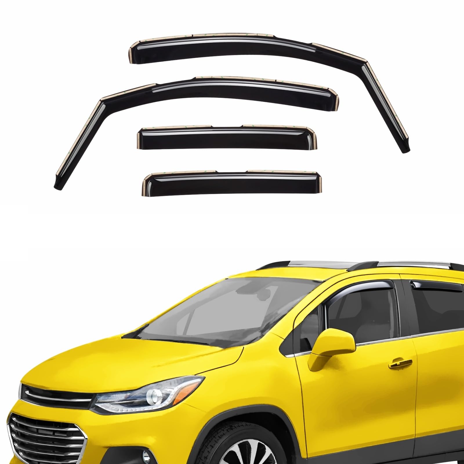 Extra Durable Window Deflectors in-Channel Window Visors Rain Guards Fit for Chevrolet (Chevy) Trax 2014-2022, Sun Visors, Wind Vent for Shades, Exterior Car Accessories - 4pcs. AG0026
