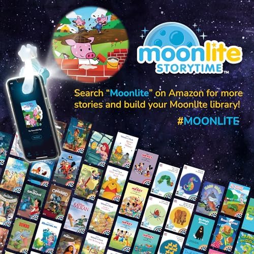 Moonlite Storytime Projector, Magical Bedtime Kids Book Projector for Immersive Reading Experience, Smartphone Compatible Storybook Projector, Interactive Learning Fun for Kids 7 61Y347JMu9L. AC