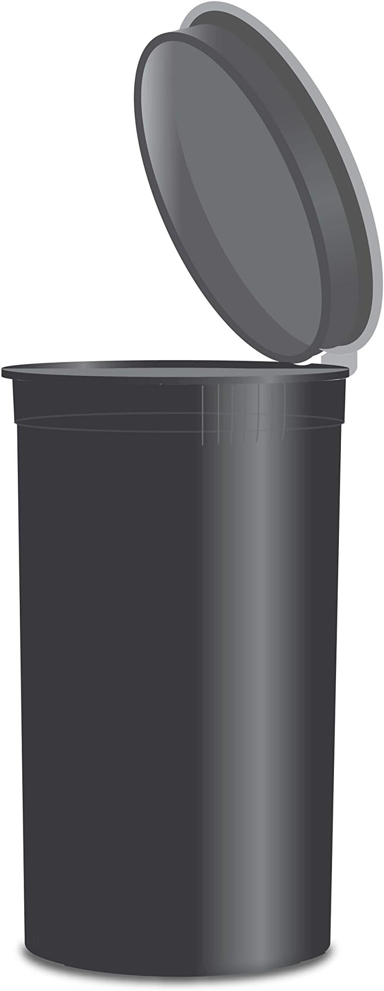 W Gallery 50 Black Vials - 19 DRAM Pop Top Bottle - Airtight Smell Proof Containers - Medical Grade Plastic Prescription Bottles for Pill Herb Flower Supplement, Bulk Pack, Not Glass Jars