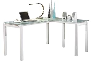 Signature Design by Ashley Baraga Contemporary Glass Writing Desk, White