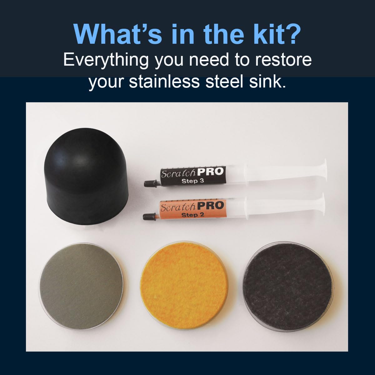 Restore Stainless Steel Sinks - Scratch Remover Kit -4 Restore Stainless Steel Sinks - Scratch Remover Kit -4
