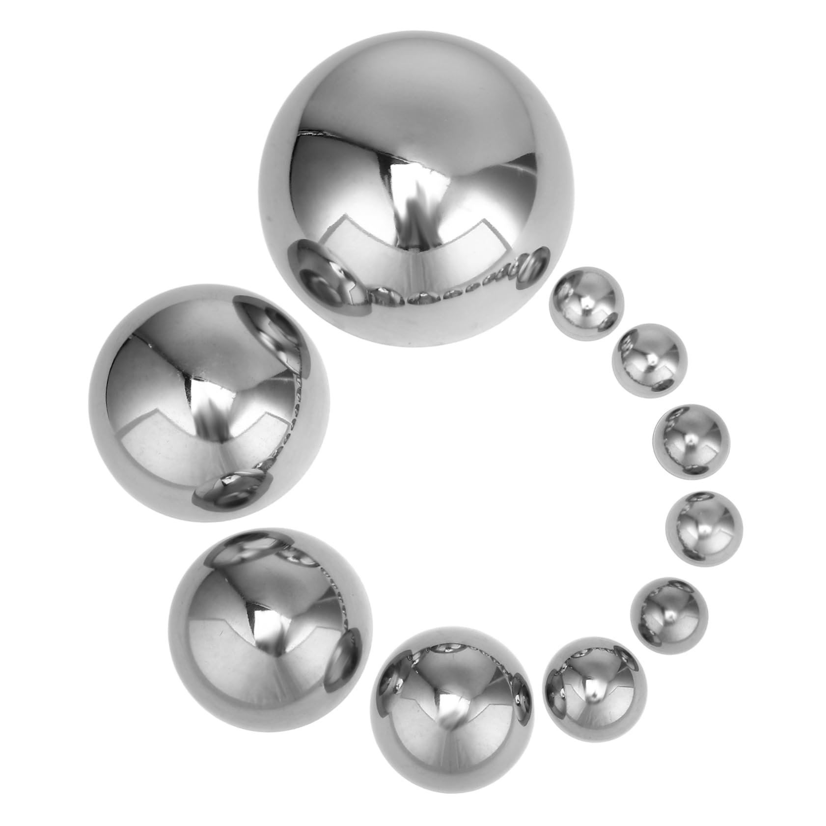 TOBBOMEY Stainless Steel Half Mirror Balls 10pcs Garden Reflection Half Ball Wall Silver Orbs Outdoor Decor for Patio