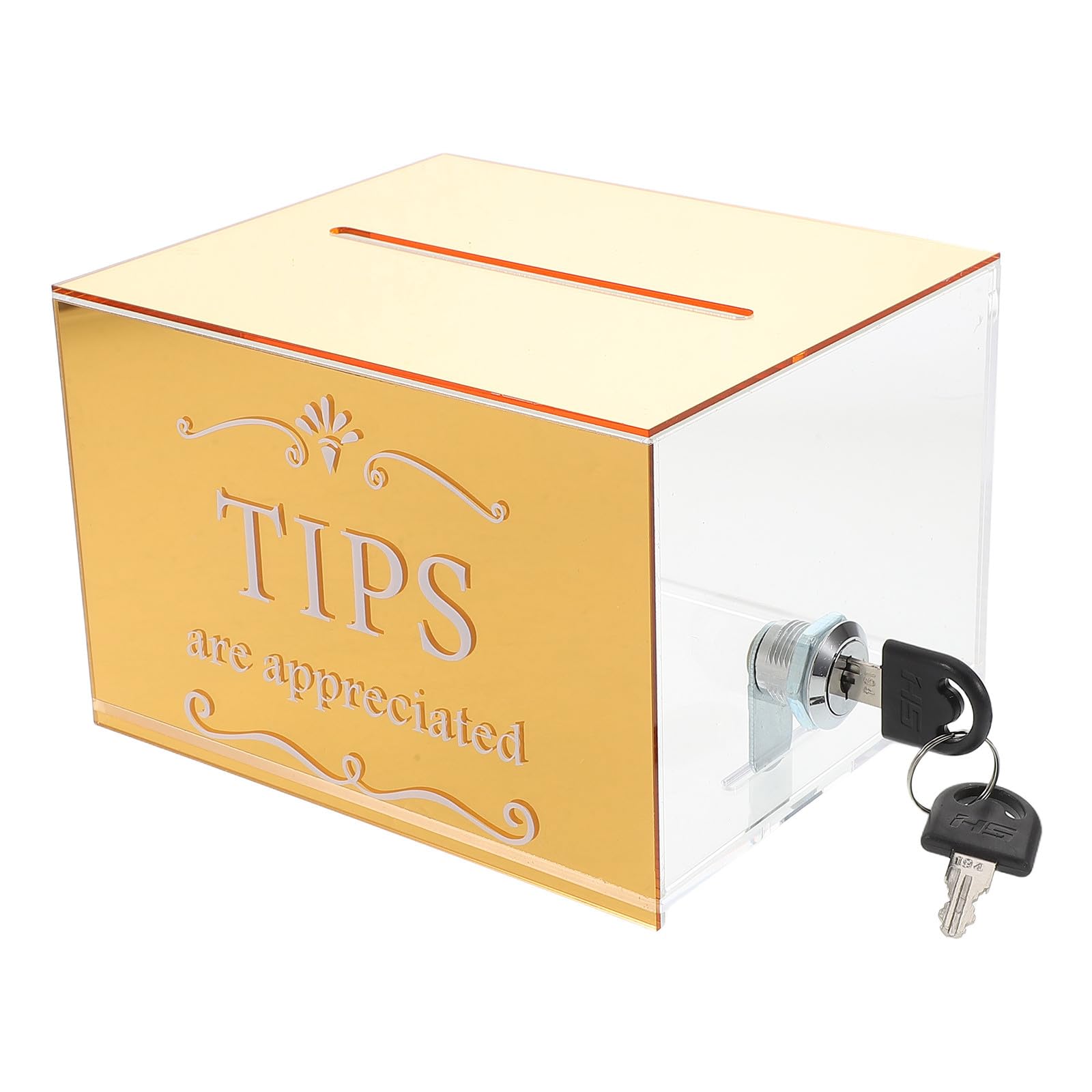 Caja de Sugerencias con Acrílico Dorado de Cerradura