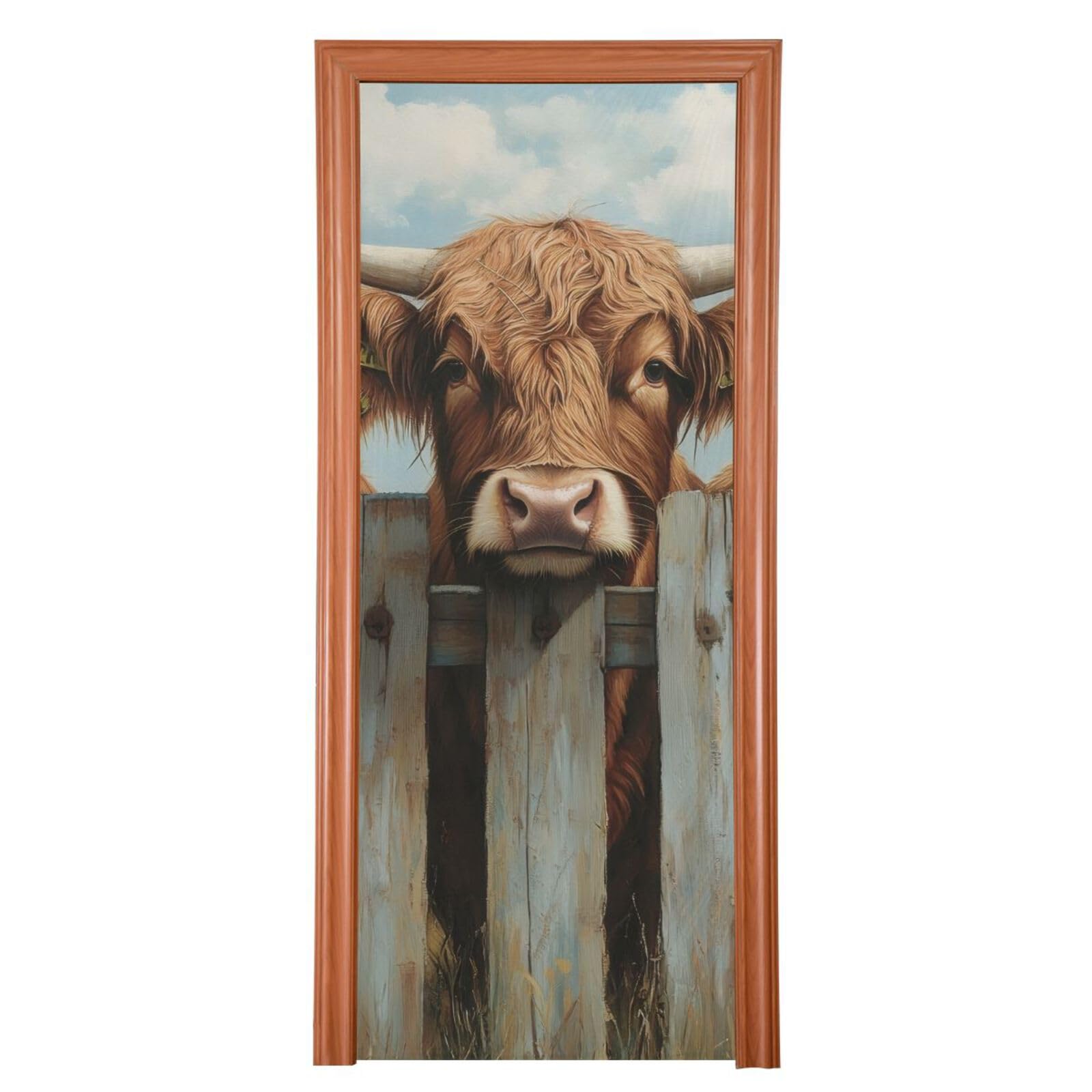 Hezely Door Cover Decorations, Front Door Cover, Spring Door Cover, Door Cover Banner for Indoor Outdoor Decor Party Supplies,Cow Pattern