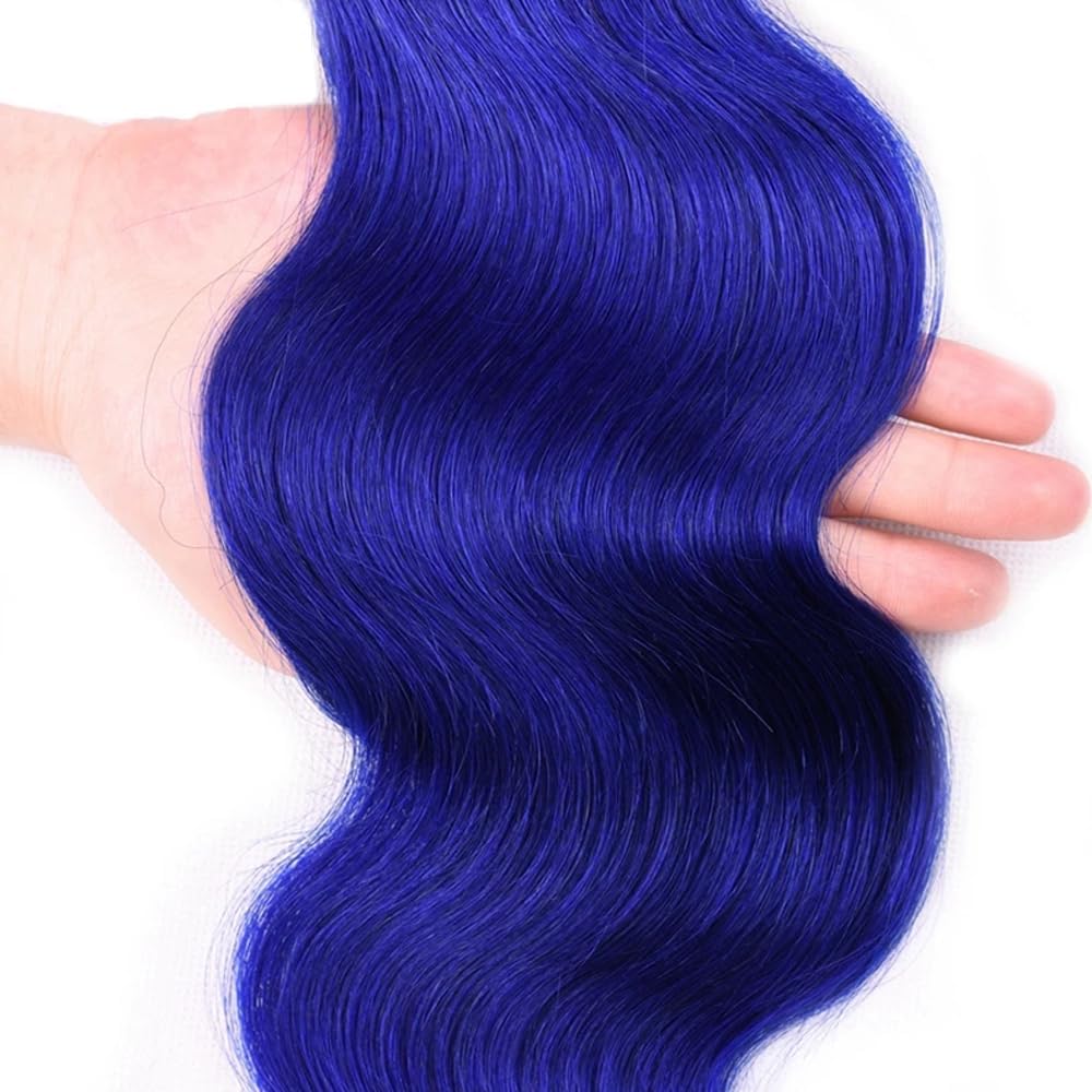 Blue Human Hair Bundles Ombre Body Wave 3 Bundles 28 30 32 Inch Unprocessed Brazilian Virgin Hair Weave for Black Women
