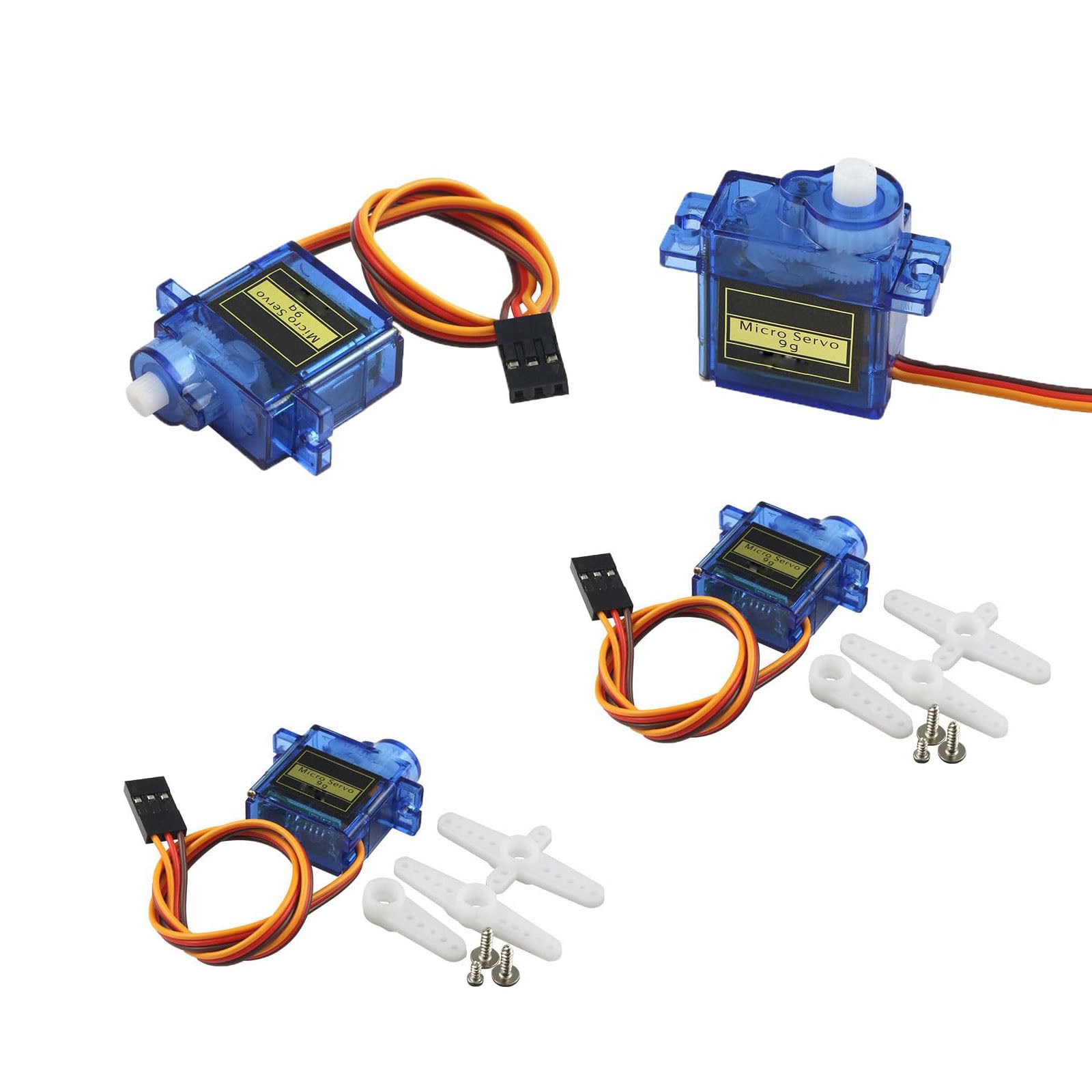 zalati 4pcs Micro Servo Motor 9G for RC Airplane Robot Helicopter Remote Control Airplane - 360 Degree