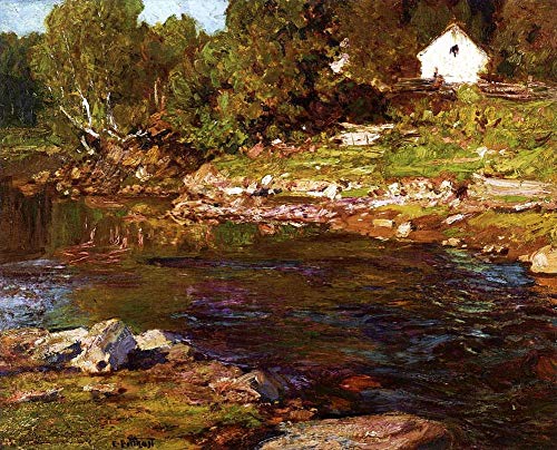 Peinture à l'huile sur toile pour salon paysage de ruisseau canadien Potthast