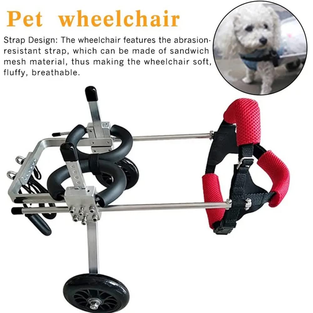 REMEK Sedia A Rotelle per Cani Regolabile, Carrozzina per Disabili Piccoli, Medi E Grandi Zampe Posteriori Animali Domestici Gatti Cani Zampe Posteriori Deambulatore