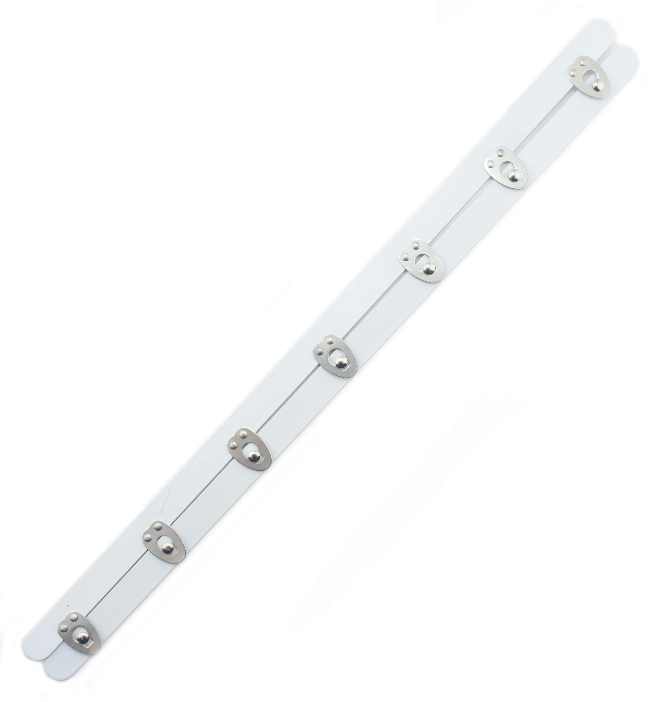 Hand Weiß/ Silber No.3-7 Locks Corset Basque Fastener - Straight 35.5Cm