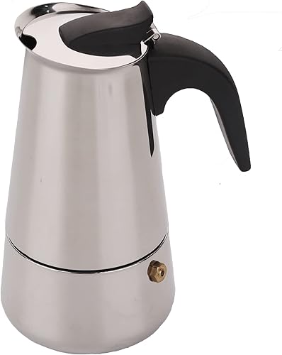 Uniware - Cafetera espresso de acero inoxidable (12 tazas)