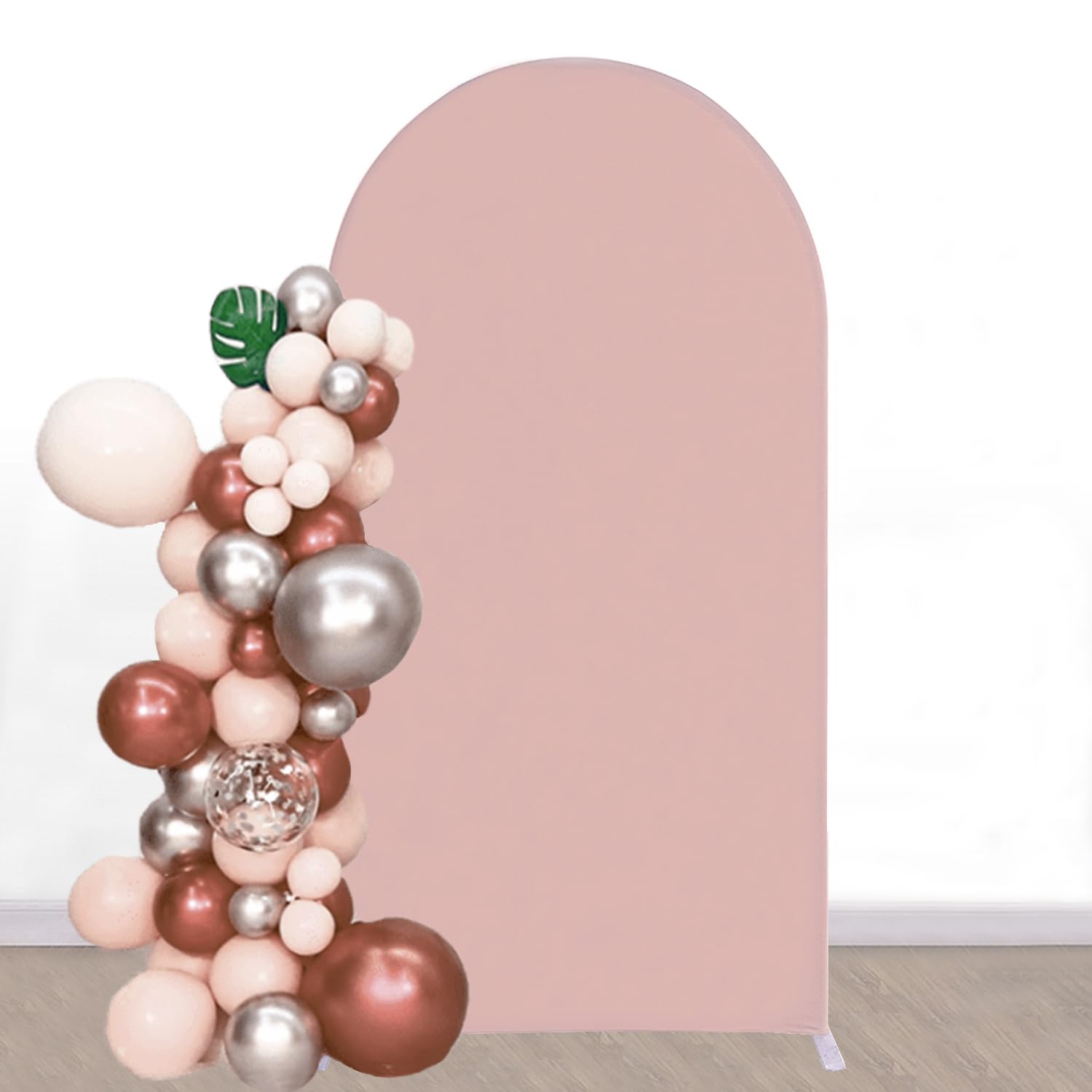 7.2 FT Arch Backdrop Cover Spandex Arch Cover Fitted Wedding Arch Backdrop Fabric Cover for Reception Bridal Shower Birthday Party Gender Reveal Backdrop Decoration (Dusty Rose)