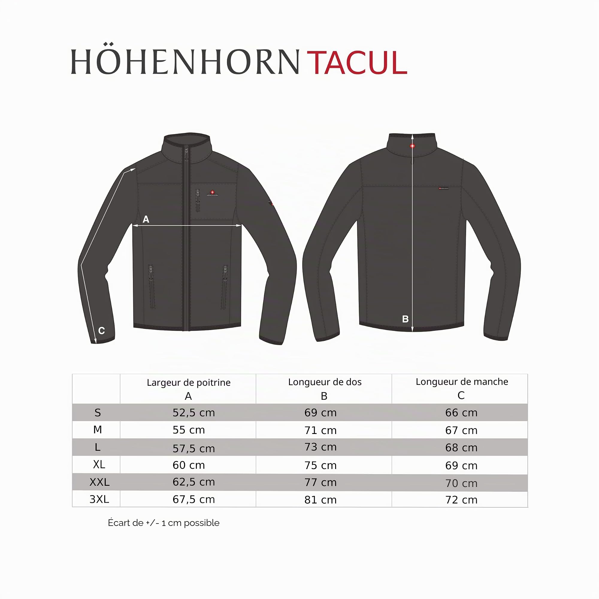Höhenhorn Tacul Veste en tricot pour homme avec intérieur en polaire tricotée et col montant chaud en plusieurs couleurs Tailles S à 3XL, rouge, L