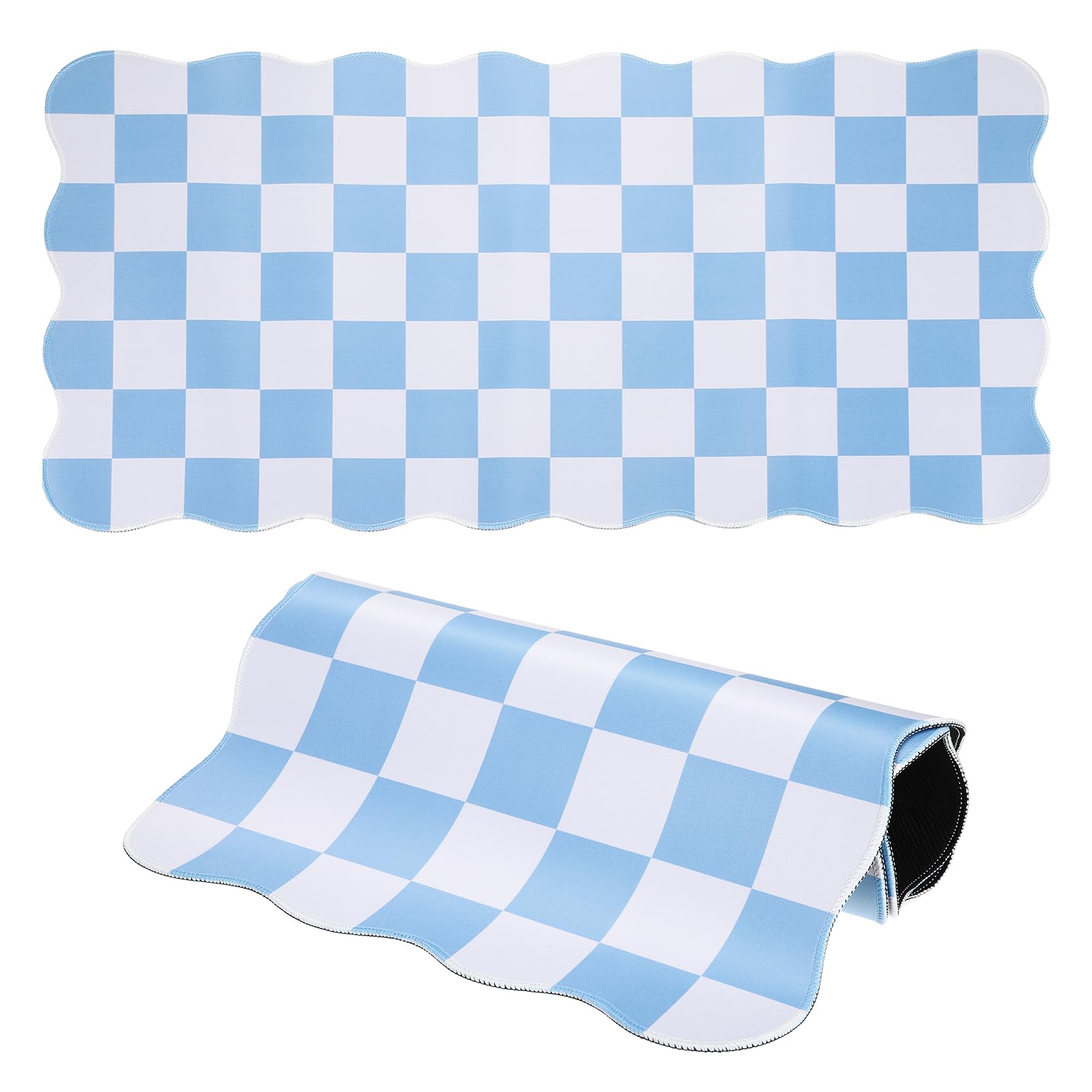 PATIKIL Desk Mat, 800x400x2mm Large Mouse Pad Computer Keyboard Mat Non Slip Waterproof Rubber Base Pad with Edge Stitching Soft for Home Office Gaming, Blue