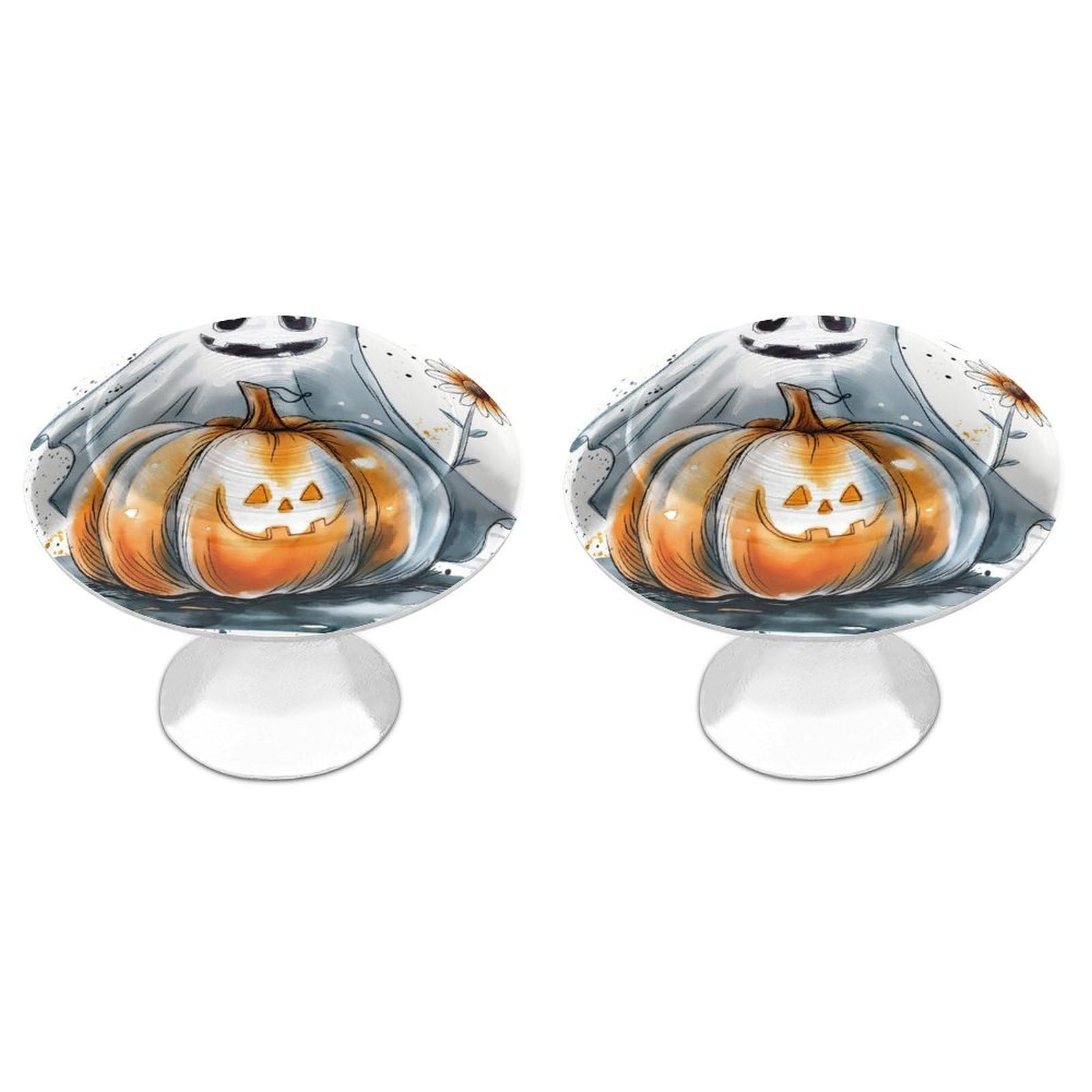 XJHMMAEASD Cabinet Hardware Knobs Daisy Pumpkin Decorative Pulls Handles Drawer Dresser Knobs for Cupboard Wardrobes 2 PCS