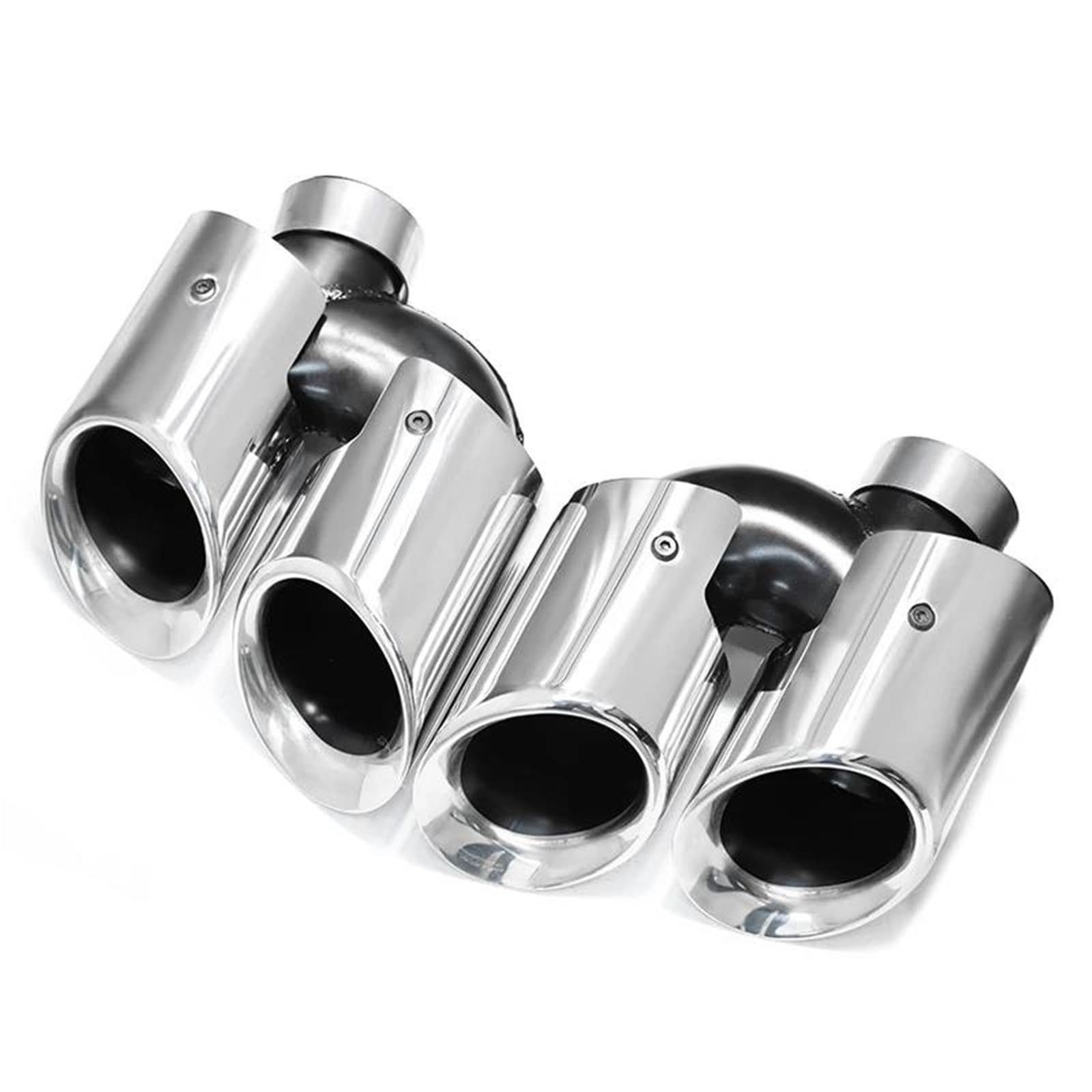 For Macan 2014-2025 Exhaust Pipe Modification Quad Sports Tailpipe Black Tip Muffler E Xhaust Head Muffler Exhaust Pipe Tail(فضة)