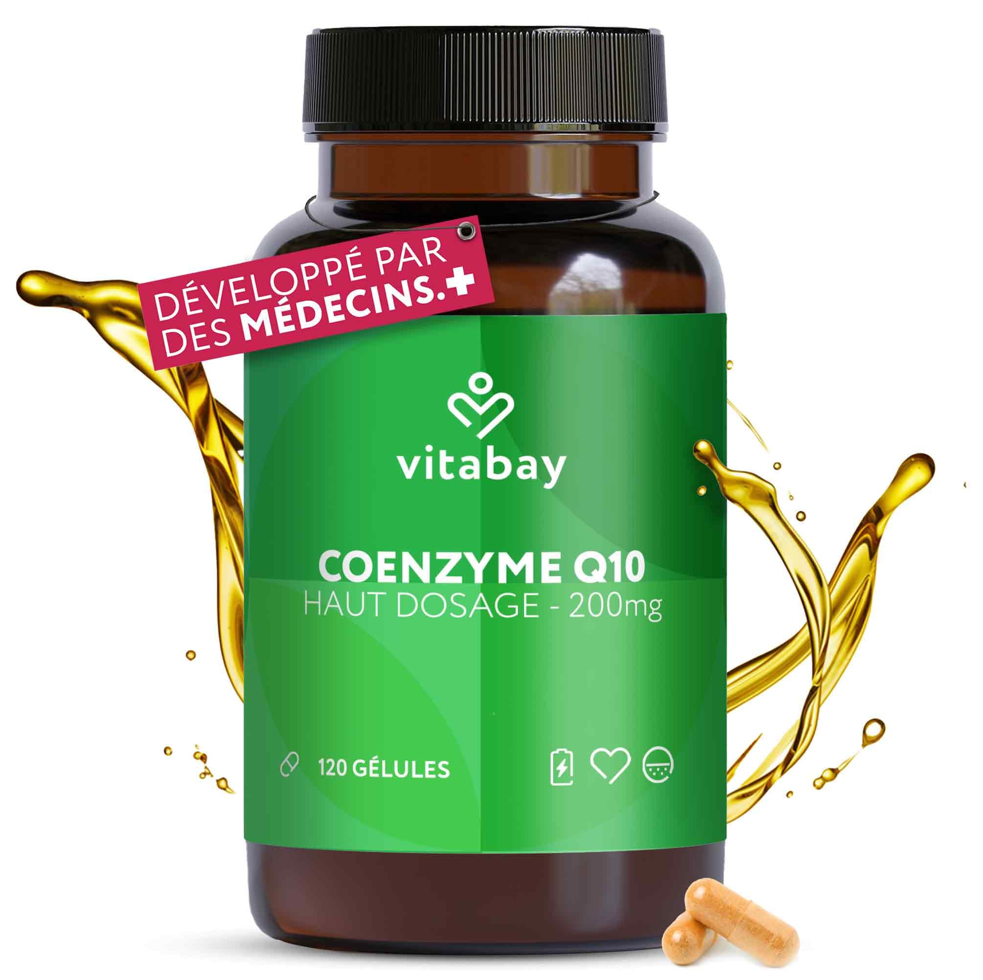 Vitabay Coenzyme Q10 Ubiquinone 200 mg – 120 capsules végétales – CoQ10 hautement dosé – Q10 naturel issu de fermentation végétale – sans additifs & 100% vegan – testé en laboratoire en Allemagne