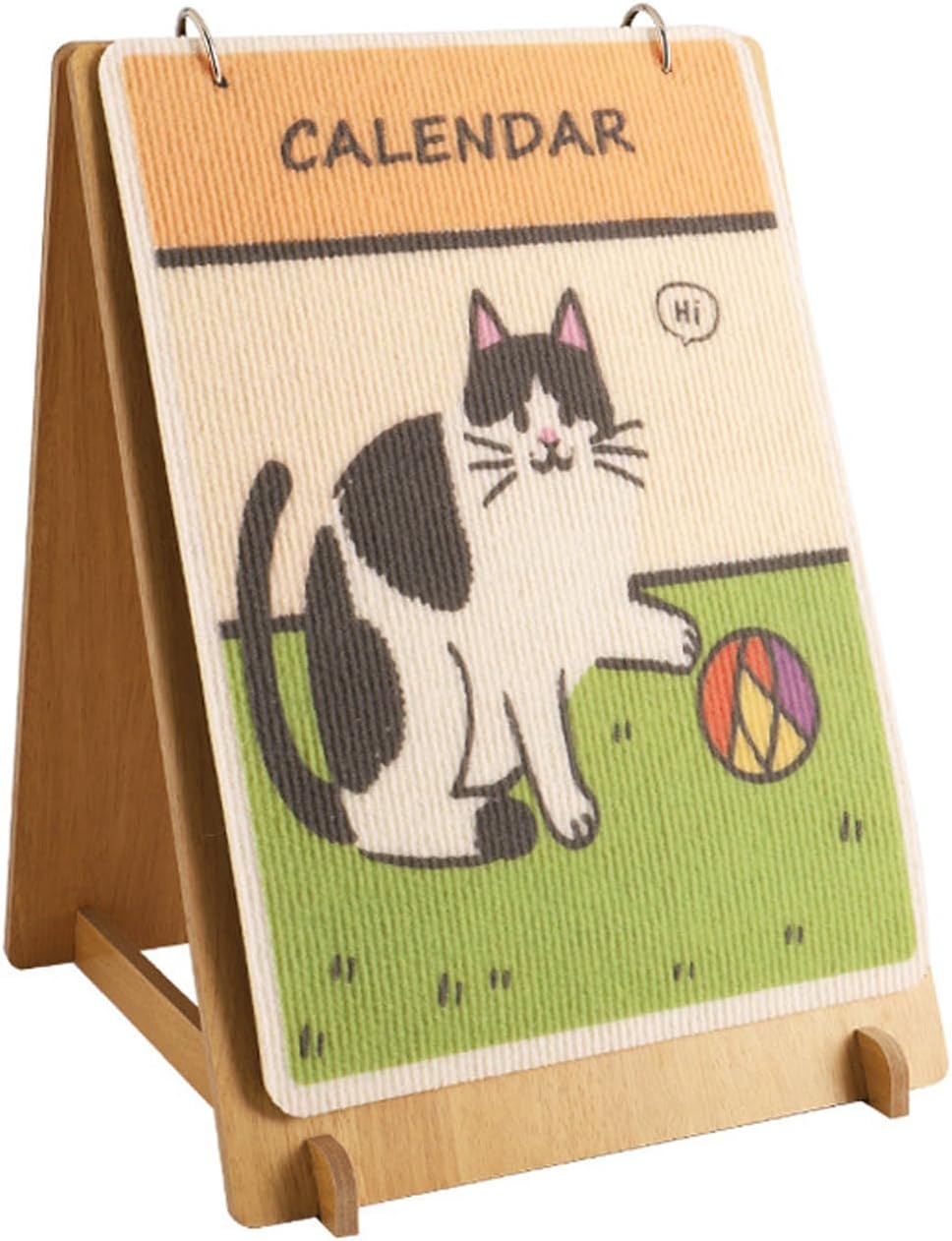 Friendly Wood and Fabric Scratcher Featuring Calendar Design Sturdy Base Pets Pet Board