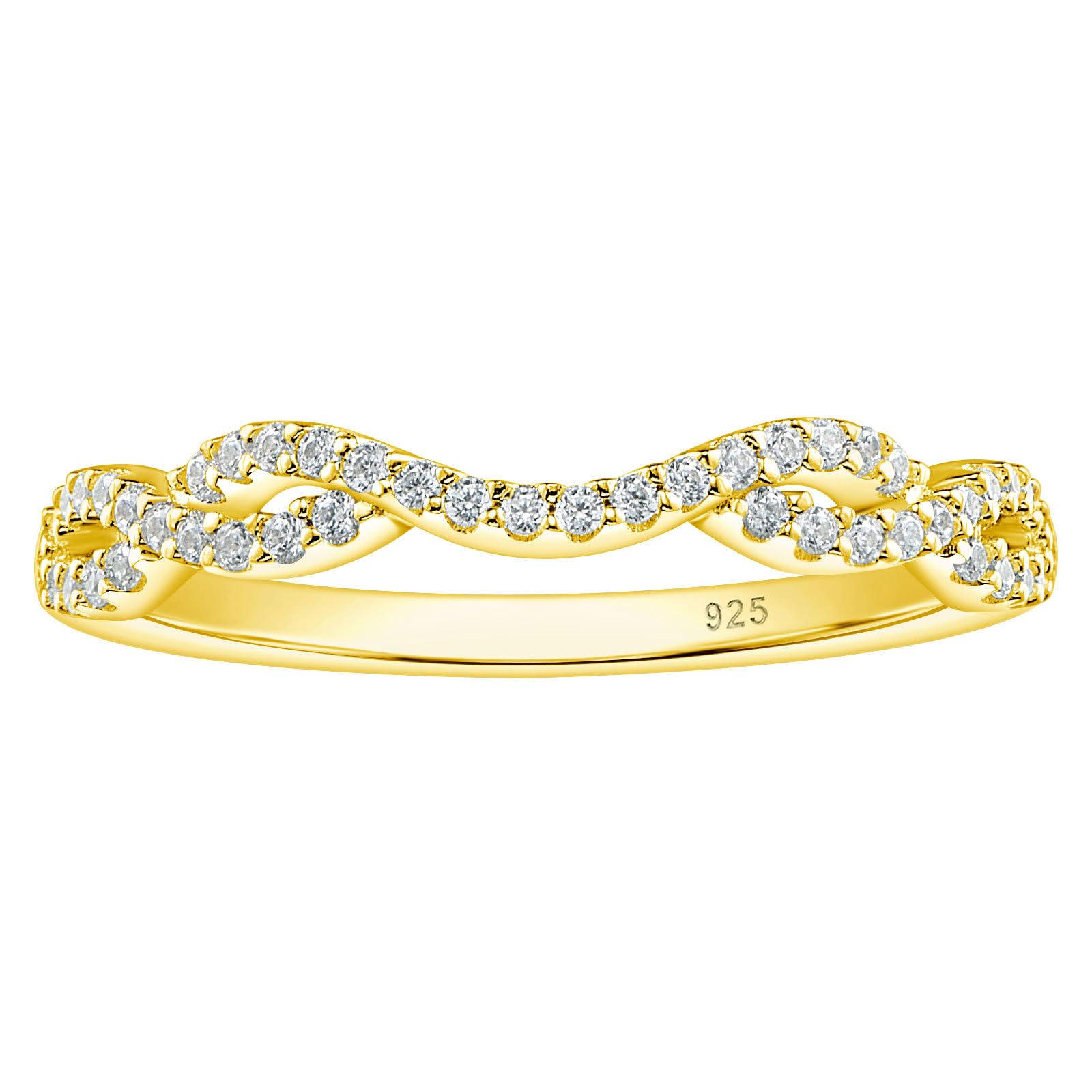 Wuziwen 925 Sterling Silver Twisted Eternity Ring Wedding Bands for Women