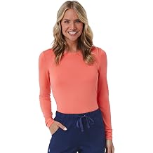 Maevn BESTEE Women's Basic Long Sleeve Under Scrub Tee Large, Living Coral