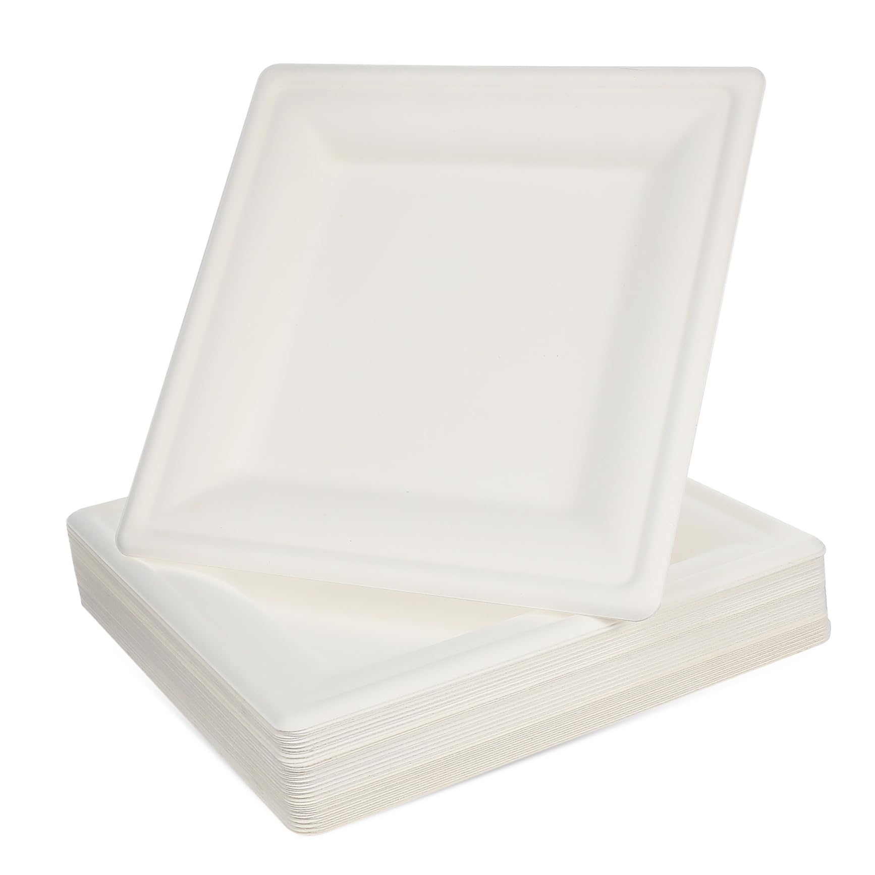 Zerodeko 50 Pezzi Vassoi Usa e Getta Biodegradabili Piatti Resistente per Picnic e Buffet Spazio per Caldi e Freddi Design Elegante e Versatile