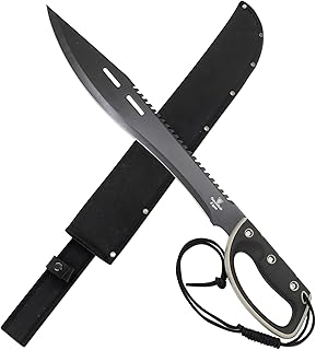 Snake Eye Tactical Full-Tang Fixed Blade Machete w/Sheath Outdoors Hunting Camping Fishing (11BKGR) - Snake Eye Tactical