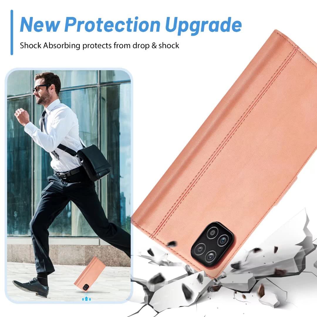 Cover a Libro per iPhone 15 Pro Max,Flip Caso in PU Pelle Premium Portafoglio Custodia per iPhone 15 Pro Max Case,Cordino Collana Necklace Silicone Case-Gold