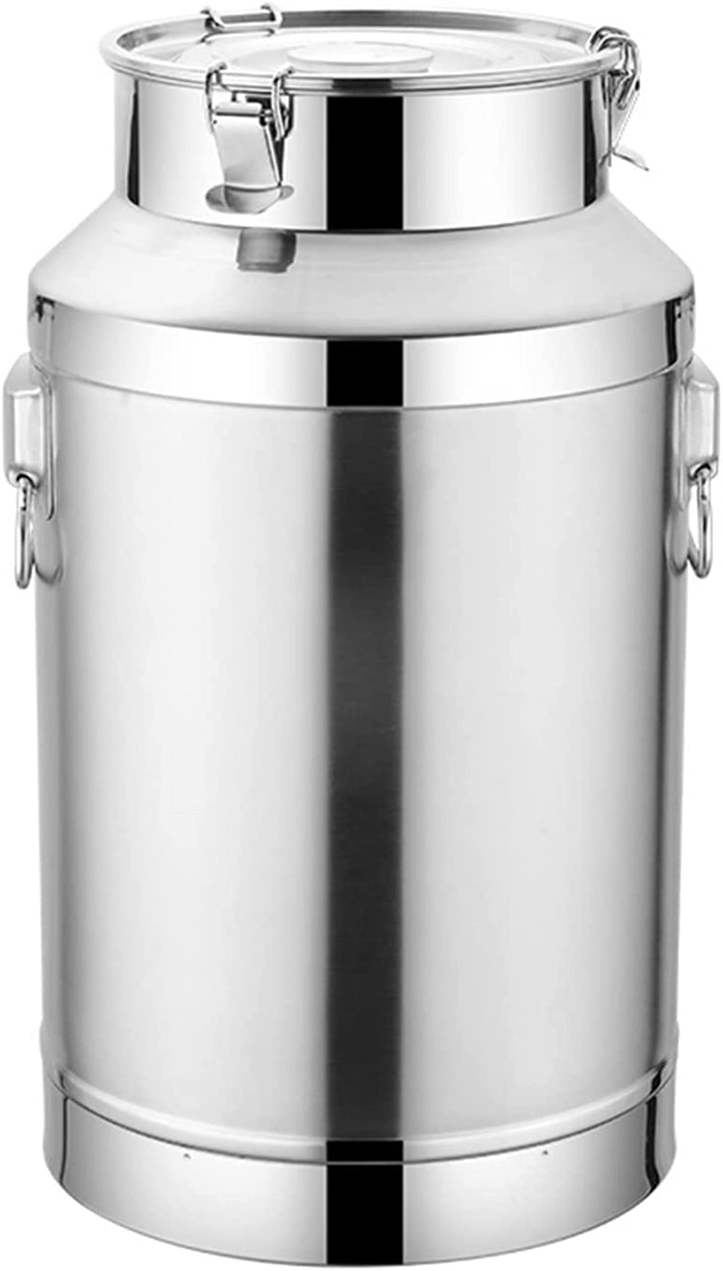 Dntum 201 Stainless Steel Milk Can Milk Bucket Wine Pail Oil Barrel Tea Canister Tote Jug with Silicone Sealed Lid and Three Lock Buckles for Liquid Storage,8L