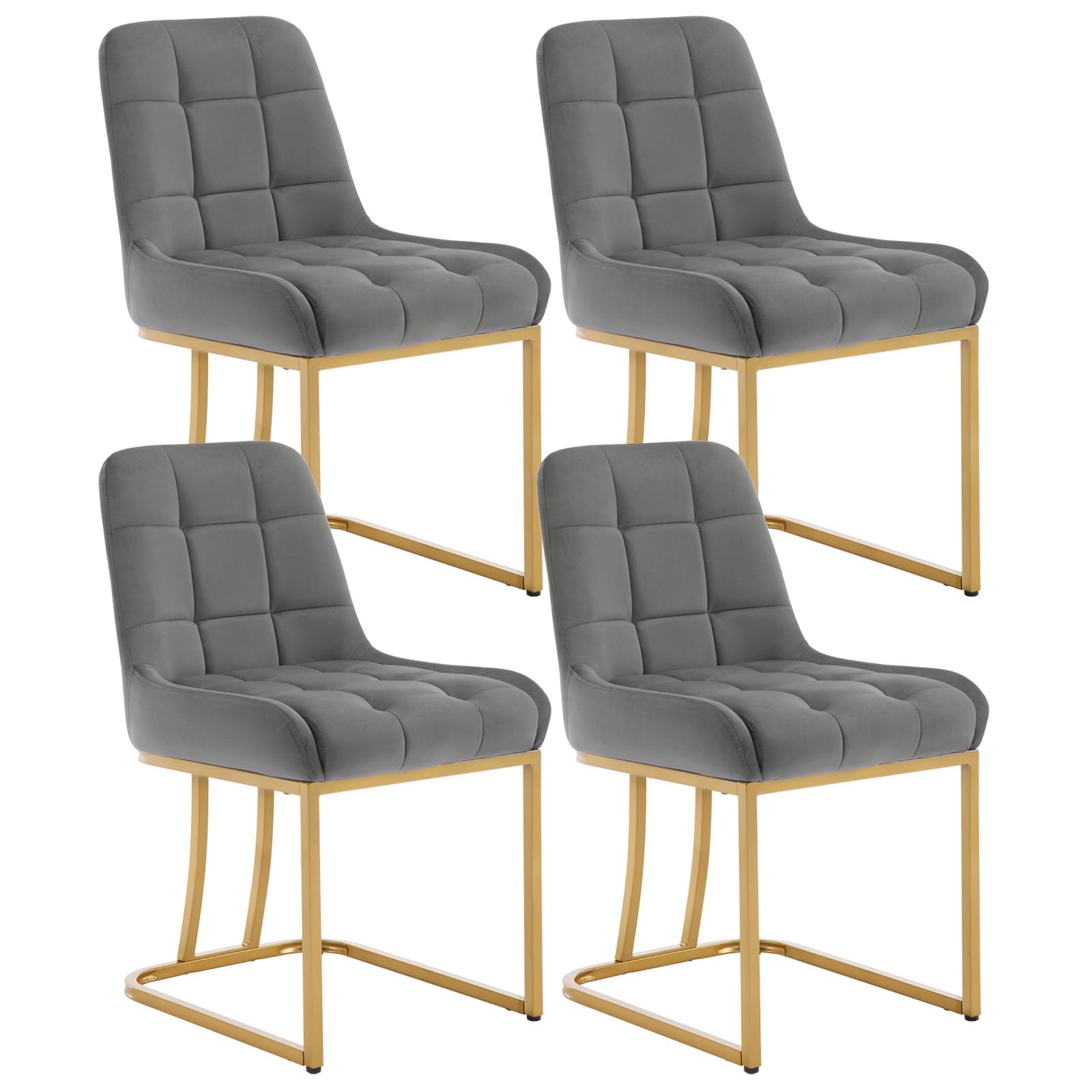Chaises salle à manger velours gris foncé lot de 4 cuisine salon