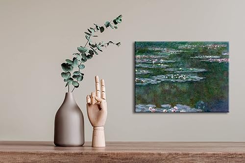 Miniatura 5 de Wieco Art Lienzos de nenúfares en lienzo para pared, imágenes de Claude Monet, flores famosas, pinturas al óleo para dormitorio, baño, hogar,