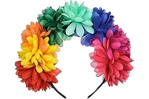 Frida Kahlo Mexican Flower Crown: A Vibrant Fiesta Headband for Women