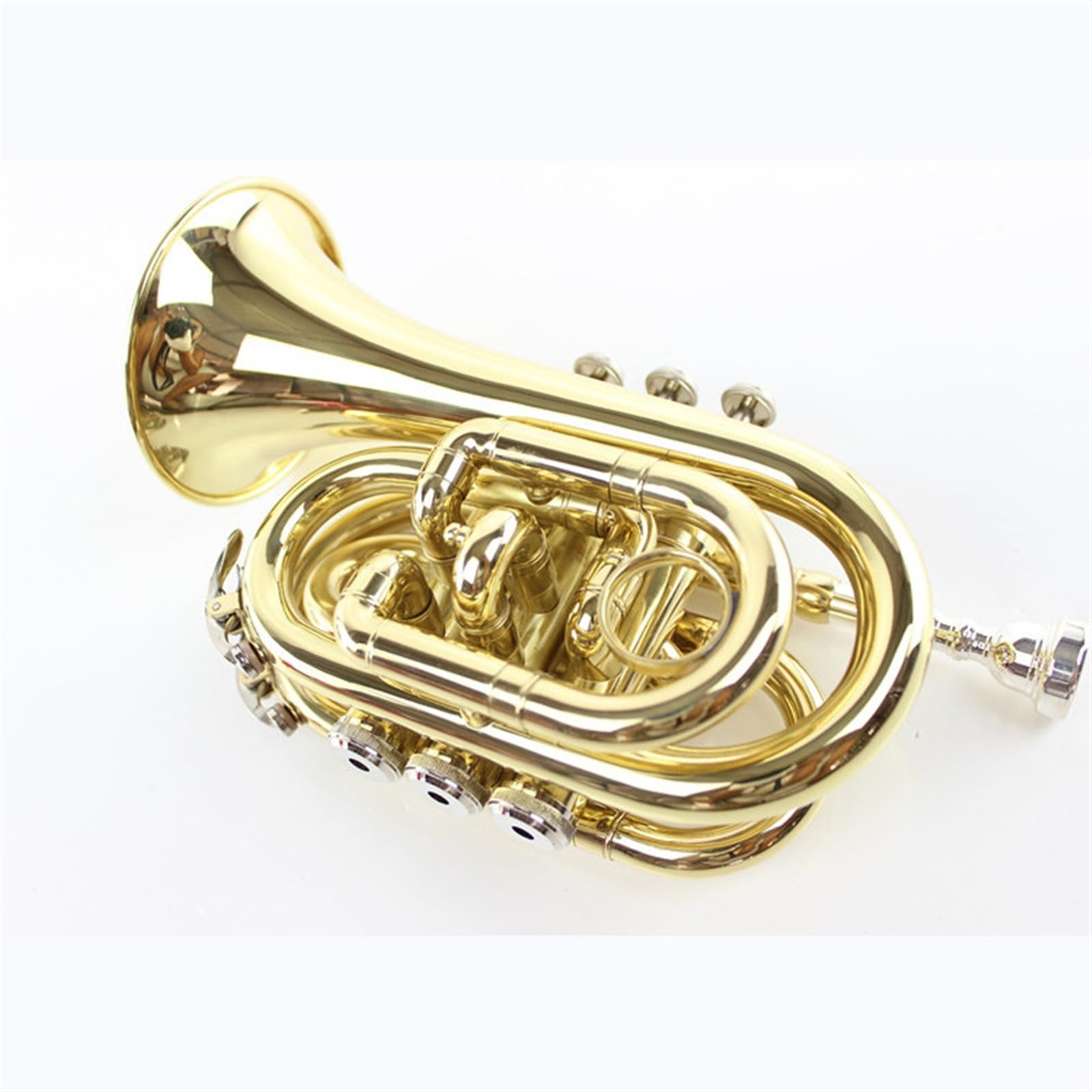 Standard Trąbka Instrumenty Dla Początkujących B-dur Pocket Gold Stal Nierdzewna Standardowy Dźwięk Mosiądzu Pełny Ton