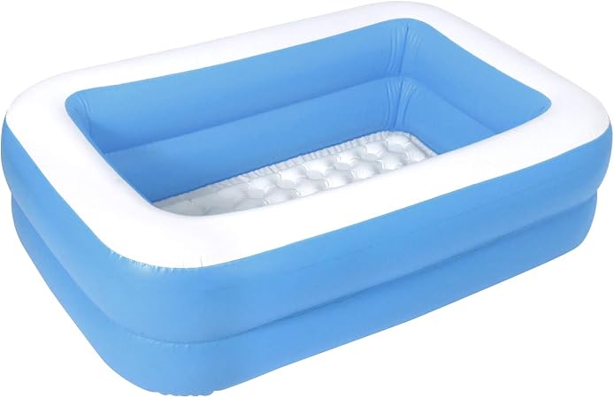 Amazon Mrg 子供用プール 家庭用 143 90 36cm 長方形 ビニールプール 子供 プール 深い ベランダ おもちゃ プール単品 ブルー プール おもちゃ