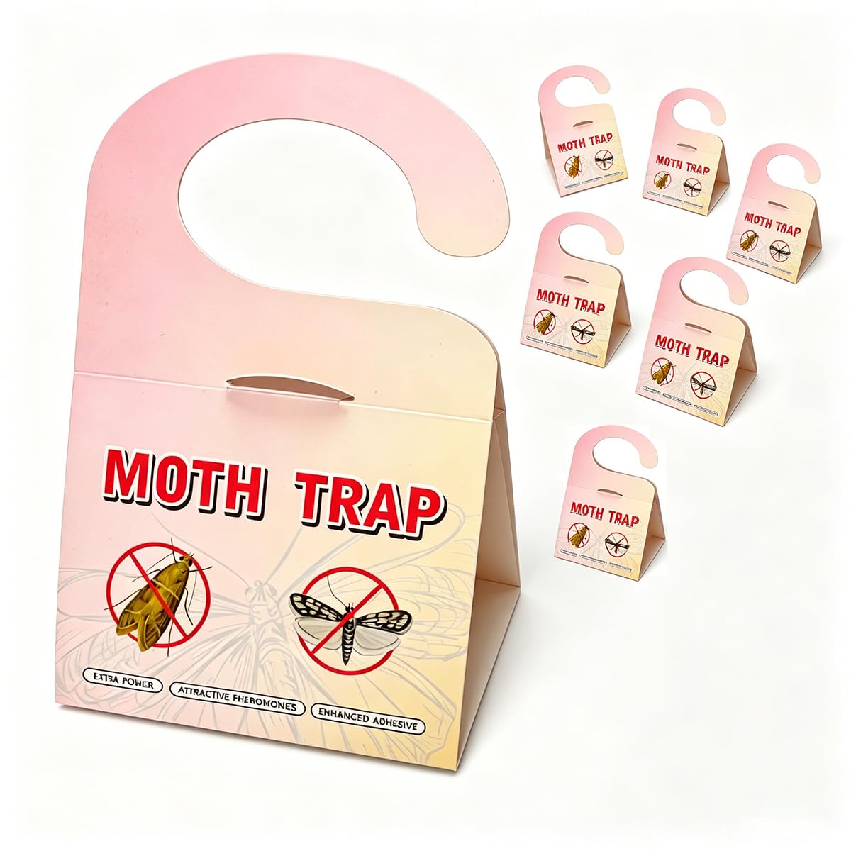 Moth Traps 7 Pack for Clothes and Carpet Moth Monitoring, Non-Toxic Pheromone Sticky Traps for Wardrobes, Cupboards, Clothing Storage, Home Textile Protection