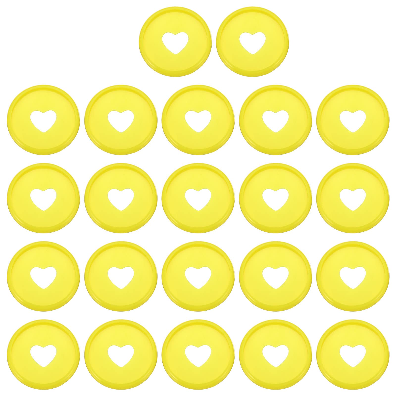 PATIKIL 28mm Plastic Book Binding Discs, 22 Pack Discbound Expansion Discs Heart Binder Rings for DIY Notebook Planner, Yellow