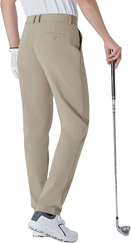 Pantalones de golf altos para hombre, de 32/34, 36/38 pulgadas, elásticos, ligeros, de secado rápido, casuales con bolsillos