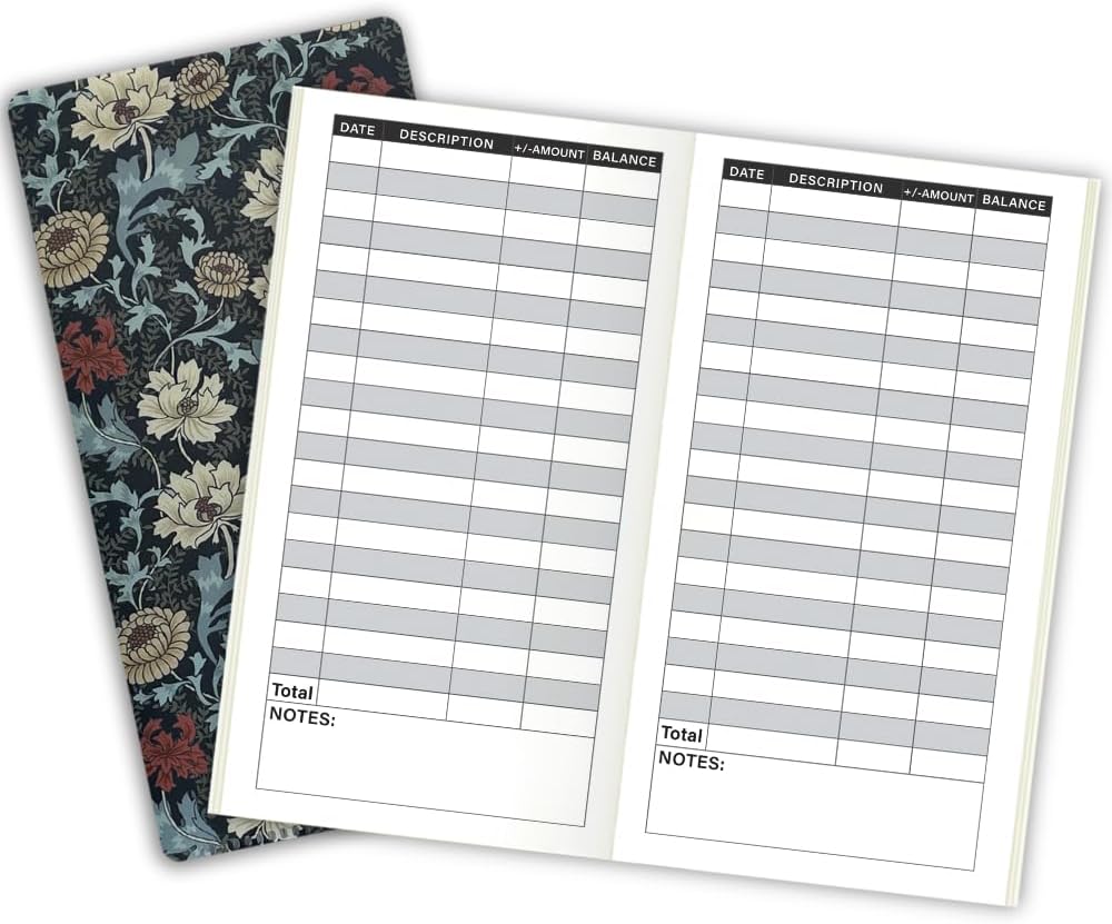 Pocket Planner Notebook with Plastic Sleeve, Account Book Planner Refills, 30Sheets, 8.25x4.25inches Regular TN Journal Notebooks, Travelers Notebook Insert for Income & Spending. Morris Mums