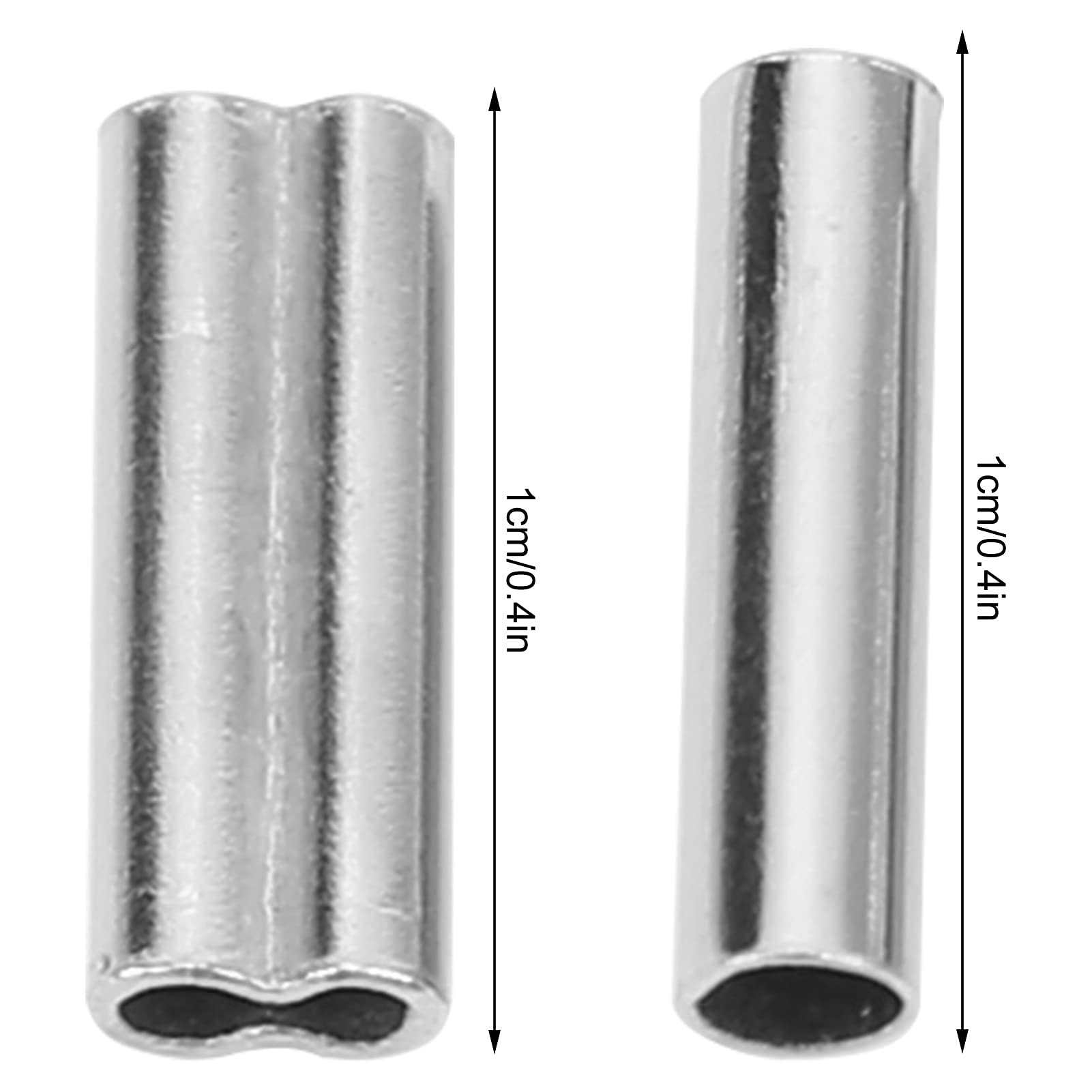 Niiyen 500PCS Fishing Crimp Sleeves Kit Single Double Barrel Crimp Sleeves Fishing Line Tube Connector Fishing Line Wire Leader for Fishing Activity